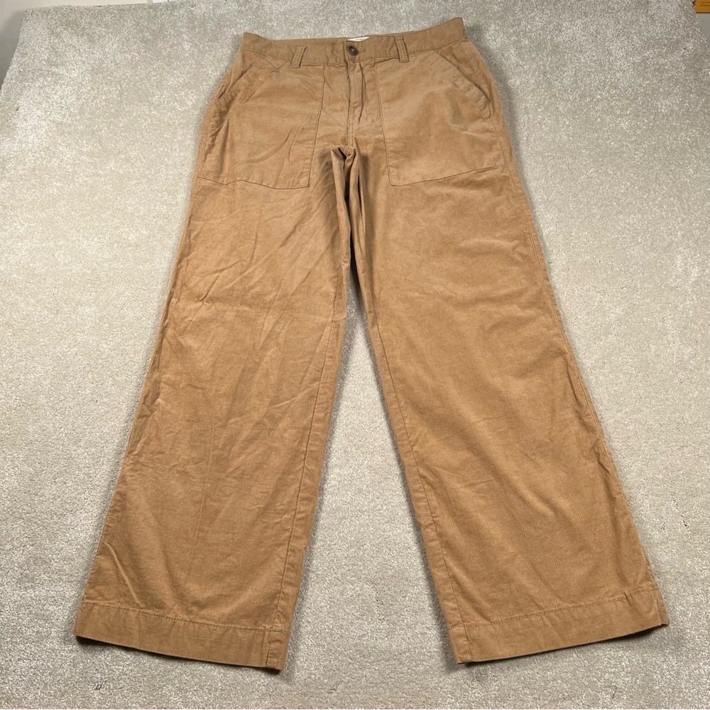 Corduroy Wide Leg Pants Weatherproof Vintage Lightweight Brown‎ Patch Pocket 14